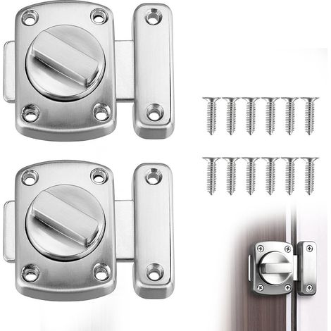 Verrous, serrures pour portes de salle de bain, armoires, fenêtres, verrous à rotation, serrures de sécurité, verrous de toilettes, verrous de porte en acier inoxydable brossé