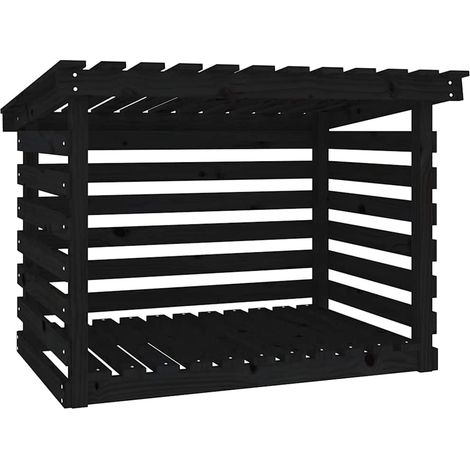 Maison Exclusive - Support pour bois de chauffage Noir 108x73x79 cm Bois de pin (1/5)