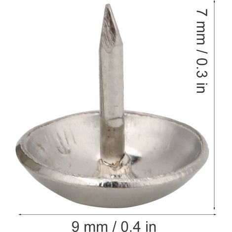 150 clous de tapissier à tête ronde en fer blanc argenté, accessoires de fixation pour canapé et loisirs créatifs, 9 mm (1/5)