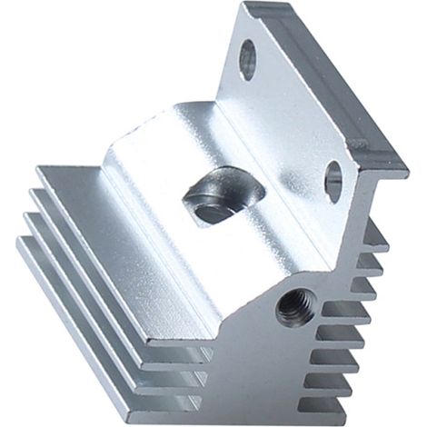 Radiateur pour Hotend compatible Creality K1C/K1 MAX - Bloc Aluminium Radiateur dissipateur de chaleur pour imprimantes 3D - Argent 27.5x23.5x18.5mm (1/2)