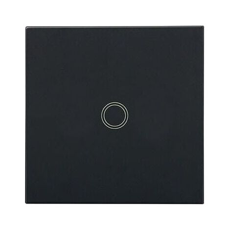 Lichtschalter, 1 Gang, 1 Weg, schwarzer Wand-Touch-Schalter mit LED-Anzeige, Lichtschalter mit gehärteter Glasscheibe, ohne Neutralleiter (maximale Belastung: 500 W) FLITI