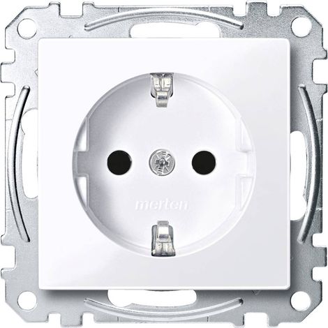 Prise de courant - MERTEN - System M blanc MEG2300-0325 - Prise simple - Electrique - 16 A (1/2)