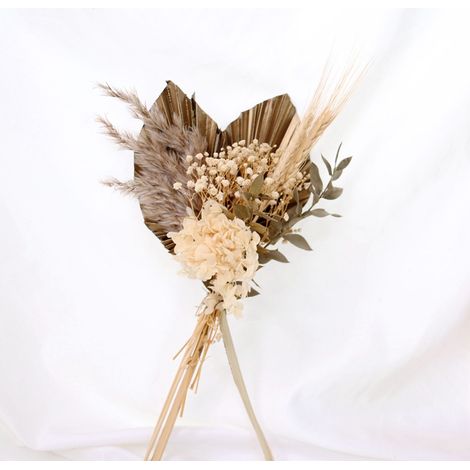 Éventail de quenouilles bohème pour décoration florale, feuilles de tournesol et palmier, fleurs séchées, brun doré (1/5)