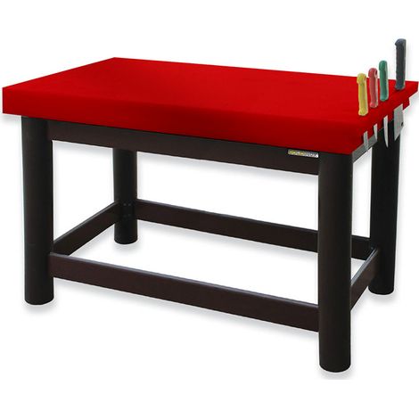 Table de boucher PREMIUM entièrement en polyéthylène avec porte-couteaux - 1500 x 700 mm / GOLDINOX (1/2)