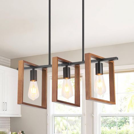 Lustre salle à manger,Suspension luminaire bois (1/5)