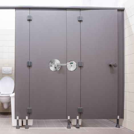 Indicateur de confidentialité : Verrou de porte libre/enclenché indiquant la présence d'un verrou pour les toilettes publiques (WC/dépôts). (1/5)