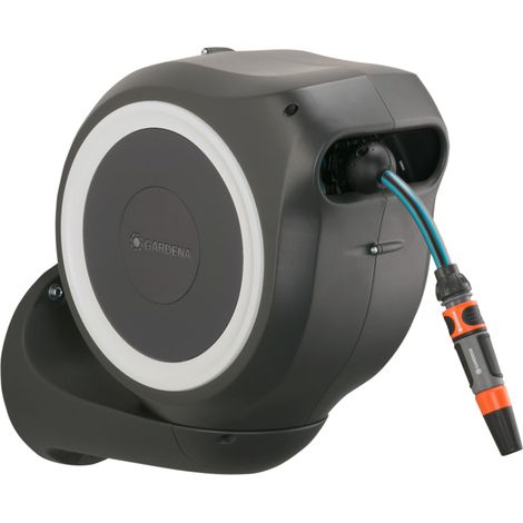 GARDENA Avvolgitubo da parete automatico RollUp M (bianco): tubo 20 m incluso (18612-20) (1/4)