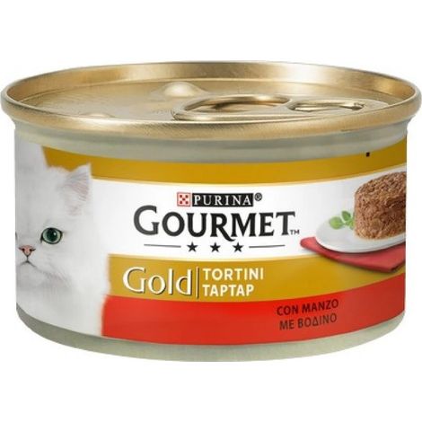Purina Cat Gourmet Gold Tortini con Manzo - Purina Cat Gourmet Gold Tortini con Manzo - Lattina Da 85 Gr