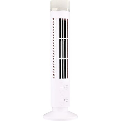 Ventilateur Sur Pied Sans Hélice - 2 Vitesses - Pour Chambre Et Bureau À Domicile - Blanc - 1 Pièce (1/5)