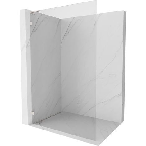 Mexen Lunar L Duschwand Walk-in links 50 x 200 cm, transparent 8 mm, gebürsteter Nickel - 830L-050-000-97-00-L (1/5)