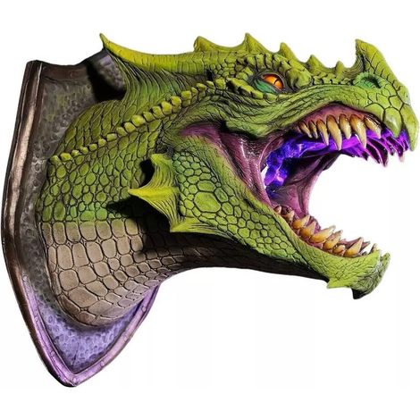 1 Décoration dragon, design 3D, lampe à fumée murale, pour Halloween et fêtes (1/5)
