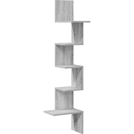 Maison Exclusive - Wand-Eckregal Grau Sonoma 32x32x127,5 cm Holzw