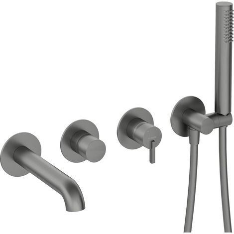 4-Loch-Unterputz-Wannenarmatur, feststehend, Titan, Silia BQS D18P (1/2)