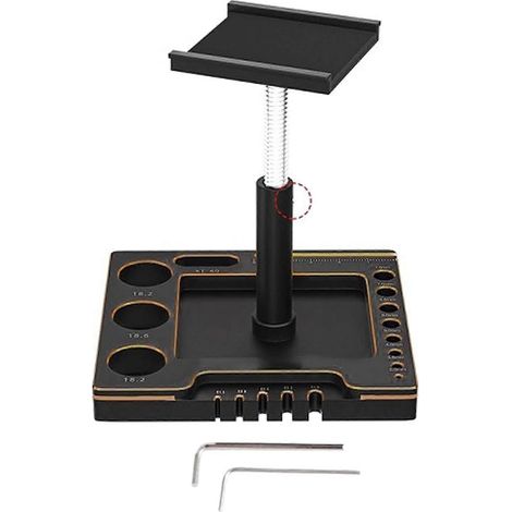 Support/établi/support de réparation multifonctionnel pour voiture télécommandée, rotation à 360° avec base à vis, compatible avec les voitures télécommandées aux échelles 1/14, 1/16, 1/18 et 1/24, no (1/5)