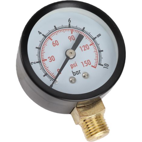 Manomètre vertical alliage acier laiton mesure pression fluide 0-10 bar 0-150 psi raccord G1/4 po (1/5)