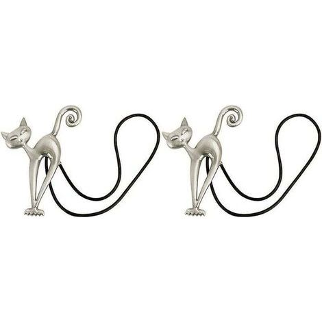 2Pcs Embrasse à Rideaux Magnétique Attache Rideau Aimanté Boucle de Rideau Magnifique Clip Rideau en Motif de Chat Accessoires pour Rideaux pour Maison Salon Chambre Bureau (1/4)