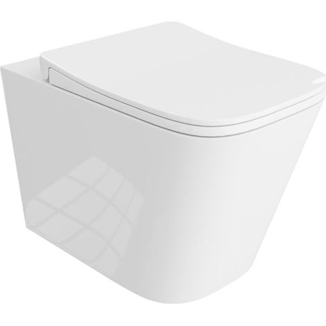 LAVITA Maio WC suspendu L'abattant de WC à chute lente WC suspendu sans bord WC 335x515x395 cm blanc brillant (1/4)