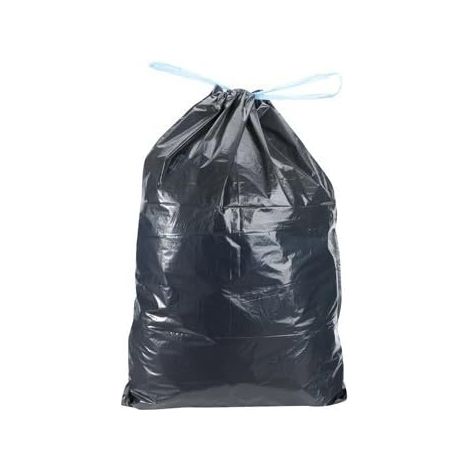 Sac Poubelle 30 Litres Qualité Pro Noir Fermeture à Lien Coulissant Poignées Coulissantes, Ultra Résistant, Anti-Fuites Adapté pour poubelle ronde ou carrée, Recyclable Normes CEE 50 x 65 cm (1/5)