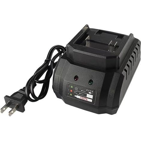 Chargeur rapide 21 V 2 A compatible avec les batteries lithium-ion Makita, avec éclairage LED (1/4)