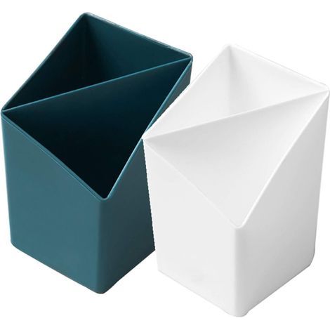 2PCS Soporte para lápices de almacenamiento de brochas de maquillaje, caja de almacenamiento de brochas de tocador, cubo de almacenamiento de escritorio, lápiz de cejas, soporte para brochas de bellez (1/5)