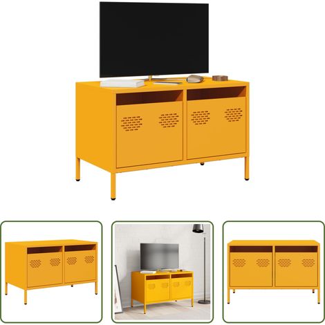 Metall-Schrank - TV-Schrank Senfgelb 68x39x43,5 cm Kaltgewalzter Stahl (1/5)