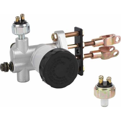Maître-cylindre de frein pour karting, maître-cylindre de frein hydraulique fiable en alliage d'aluminium, adapté aux motos à quatre roues de 90cc, 110cc, 125cc, 150cc, 200cc et 250cc. (1/5)