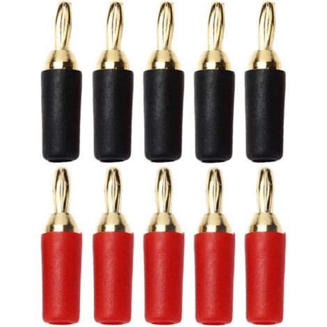 Lot de 5 paires (10 pièces) de fiches bananes de 2.5mm (1/4)