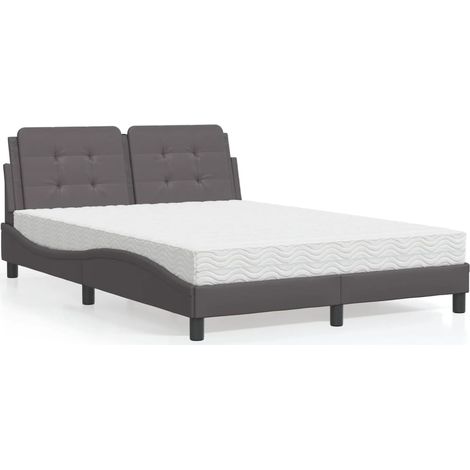 Estructura de cama sin colchón Zadar cuero sintético gris 120x200 cm vidaXL (1/5)