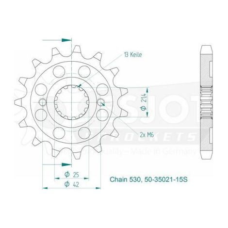 Pignon de sortie de boite Esjot pour Moto Kawasaki 600 Zzr Zx (1/2)