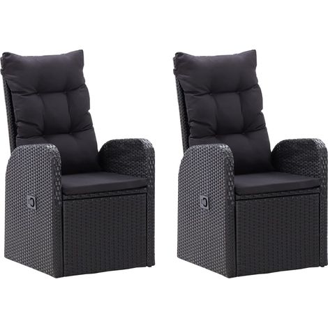 Ensemble Table et Chaise de Jardin Salon de jardin 5 pcs Noir 63131 (1/5)