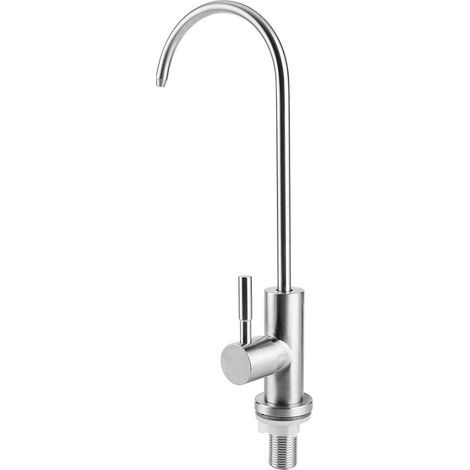 Garosa Trinkwasserarmatur, Edelstahl-Küchenarmatur G 2 Zoll 304 Trinkwasserarmatur für Küchenspülen, Badezimmerwaschbeckenarmatur (1/4)