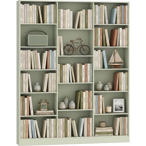 HOMCOM Bookcase Freestanding Open Storage Shelf with 17 Compartments (1/5)