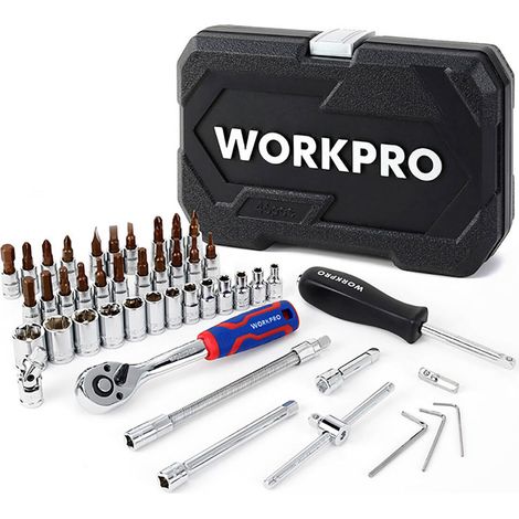 Jeu De Clés à Douilles 1/4', 46 Pièces, Workpro (1/5)