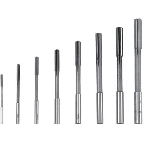 8-teiliges Set HSS-Maschinenreibahlen (Hochgeschwindigkeitsstahl) 3/4/5/6/7/8/9/10 mm, 4-schneidig, gerade, für Knopffräser