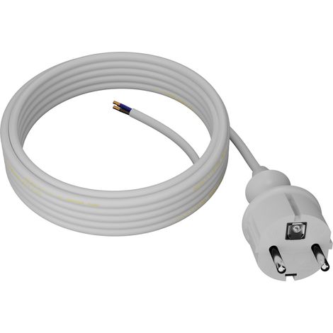 Cavo di alimentazione con spina dritta 5 m 3x1 mm² 16 A IP44 bianco (1/5)