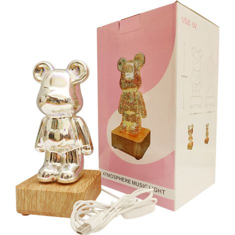 3D Feu d'artifice Ours Veilleuse 8 Couleurs Changer LED Ours Lampe Lumineux Décoration de Table Cadeau pour Filles Enfants - RWLampe à poser (1/4)