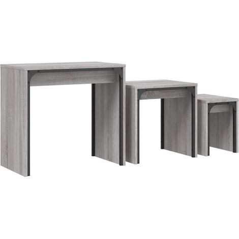 Maison Exclusive - Mesas de centro apilables 3 pzas madera ingeni