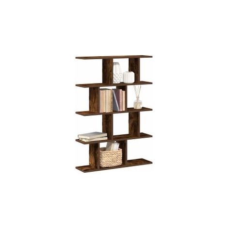 Étagère cube murale 12 compartiments chêne fumé bois ingénierie (1/5)
