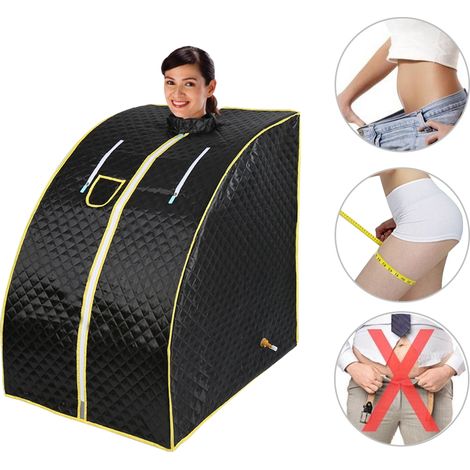 Tente de Sauna Pliable Haloyo®,Sauna Infrarouge,75 x 35 x 25 cm,noir (1/5)