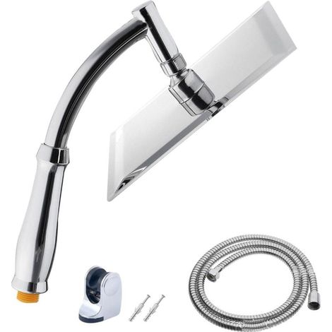 Pomme de douche à effet pluie en acier inoxydable de 20,3 cm, pommeau de douche haute pression, pommeau de douche carré fixe