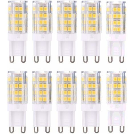 G9 LED Lampe Ampoules, Blanc Chaud 3000K 5W Lumiere équivalent aux ampoules halogènes de 40 W 420 lumens not dimmable, lot de 10 (1/4)