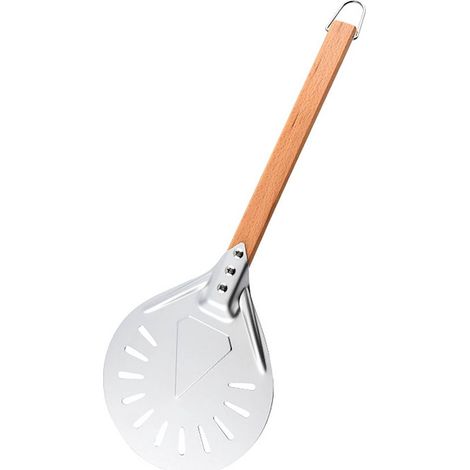 Pelle à pizza 54,5 cm en aluminium avec manche en bois, pelle et tourne-pizza pour four et barbecue, stable et pratique pour préparation maison, 1 pièce (1/5)