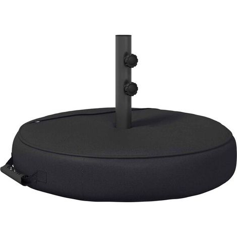 Pied de parasol de terrasse 50 x 50 cm, acier noir (1/5)