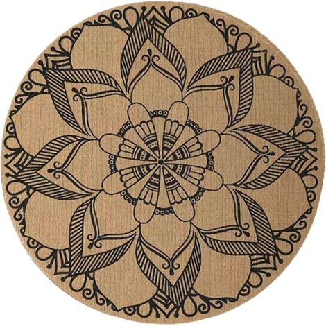Sets de table ronds imprimés, imperméables et isolants, pour la salle à manger et la cuisine (noir)