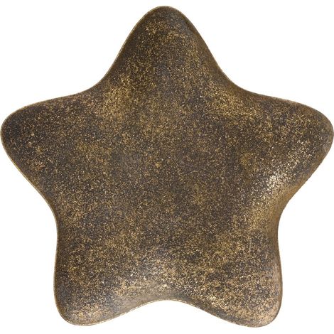 Kaemingk – Assiette décorative étoile, moyenne – Fer bronze à paillettes, L 21 x l 24 x H 2,5 cm (1/2)