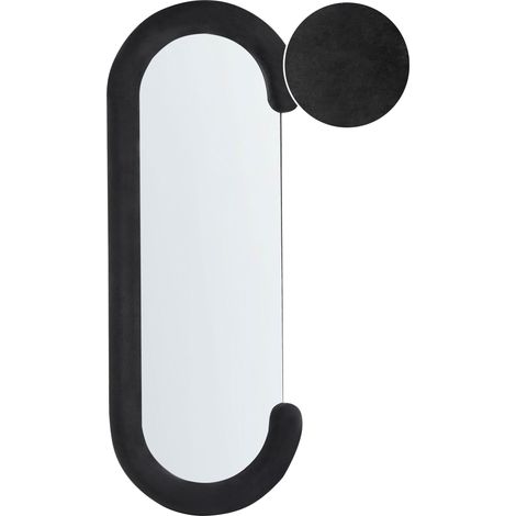 Specchio da parete moderno decorativo appeso 54 x 158 cm Telaio in MDF Forma irregolare Nero Loches