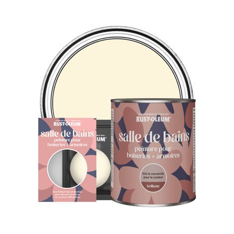 Peinture pour Boiseries & Armoires de Salle de Bains, Finition Brillante - Crème Fouettée (1/2)