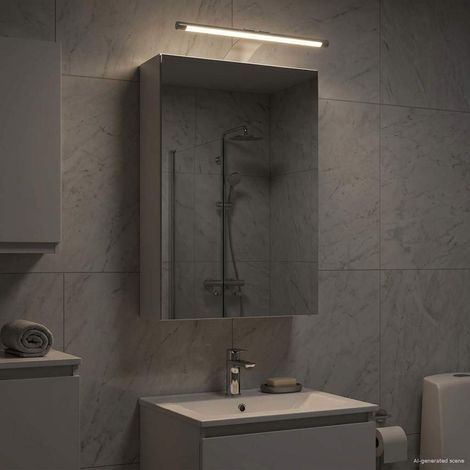 vidaXL Mobiletto per specchio da bagno Bianco 30 x 10,5 x 50 cm