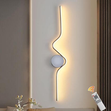 LED Applique Murale intérieur, 20W Lumière Lampe Murale Linéaire, Aluminium Appliques Murales Dimmable pour Chambre, Couloir, Salon, Escalier (1/5)