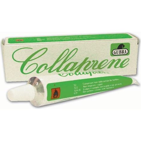Adesivo Colla Collaprene Gubra 75 ml per cuoio, gomma, tessuti, legno e carta 24 Pz